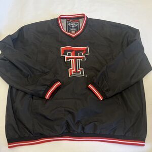 Franchise Club Men's Windbreaker V-Neck Jacket College Texas Tech Large Logo 2XL